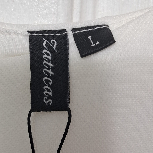 NWT Zattcas White Formal Dress With Ruching & Ruffles  Size L - Picture 9 of 10